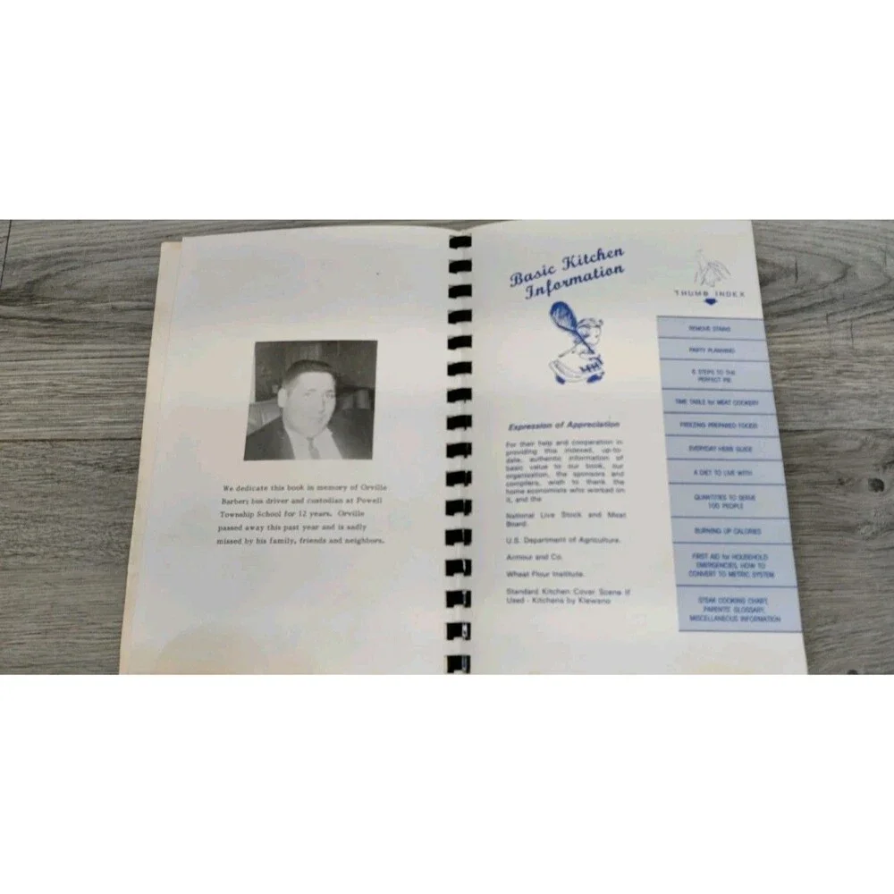Vintage Sharing Recipes Cookbook Powell Township School Parent Teacher Group MI